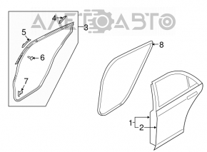 Ușa goală din spate, stânga, pentru Mazda6 09-13.