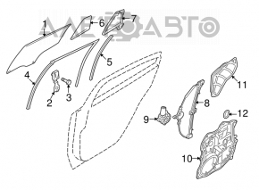 Стекло двери задней левой Mazda6 09-13