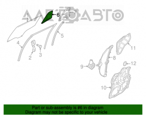 Стекло двери треугольник заднее левое Mazda6 09-13