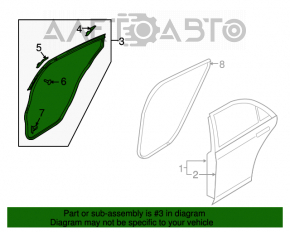 Garnitura ușii din spate stânga pentru Mazda6 09-13