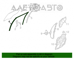 Уплотнитель стекла задний левый Mazda6 09-13