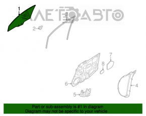 Geamul ușii din față stânga Mazda6 09-13