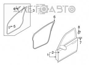 Ușa goală din față, stânga, pentru Mazda6 09-13.