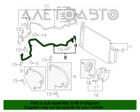 Furtunul de aer condiționat este lung, gros, de fier pentru Mazda6 09-13 2.5.