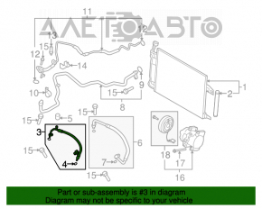 Furtunul de aer condiționat din fier, cauciuc, scurt pentru Mazda6 09-13 2.5.