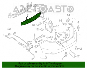 Absorbantul de șocuri al barei spate pentru Mazda6 09-13 are rupturi la fixare, crăpături.