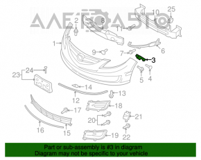 Suportul scurt dreapta pentru bara de protecție față Mazda6 09-13