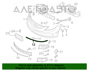 Buza inferioară a bara frontală stângă Mazda6 09-13.