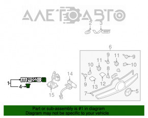 Emblema inscripția MAZDA6 pe capacul portbagajului Mazda6 09-13