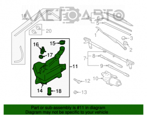 Rezervorul de spălare a parbrizului Mazda6 09-13 cu capac și senzor.