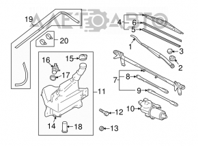 Rezervorul de spălare a parbrizului Mazda6 09-13 fără capac și senzor.