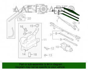 Perie de ștergător pentru Mazda6 09-13.