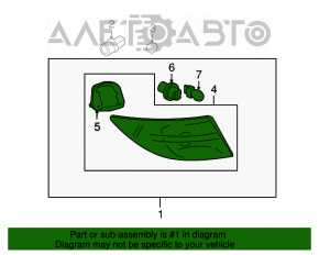 Lampa exterioară aripă stângă Mazda6 09-13 SUA