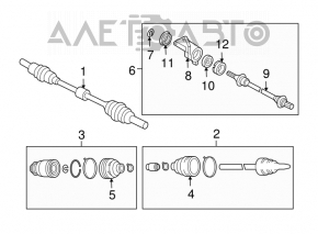 Привод полуось передняя правая Mazda6 09-13 2.5