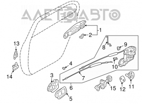 Петля двери верхняя задняя левая Mitsubishi Galant 04-12