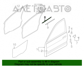 Moldură ușă-sticlă față centrală stânga Mitsubishi Galant 04-12