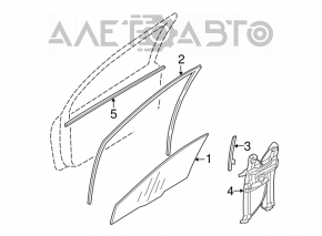 Geam electric cu motor, dreapta față, Mitsubishi Galant 04-12