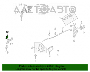 Buclea ușii față stânga de jos pentru Mitsubishi Galant 04-12.