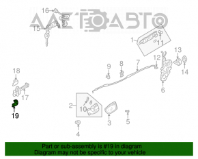 Buclea ușii din spate dreapta jos pentru Mitsubishi Galant 04-12.