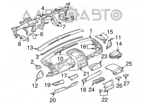 Capacul panoului frontal al display-ului Mitsubishi Galant 04-12