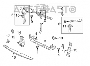 Grila amplificatorului de bara fata dreapta Mitsubishi Galant 04-12