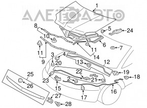 Трос открытия замка капота Mitsubishi Galant 04-12 OEM