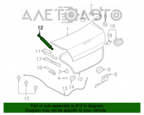 Amortizorul capacului portbagajului dreapta Mitsubishi Galant 04-12