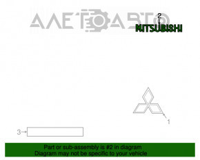 Emblema cu inscripția MITSUBISHI pe ușa portbagajului Mitsubishi Outlander Sport ASX 10-