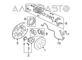 Placă de frână spate stânga Mitsubishi Galant 04-12 260/9mm ruginită.