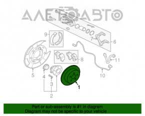 Placă de frână spate stânga Mitsubishi Galant 04-12 260/9mm ruginită.