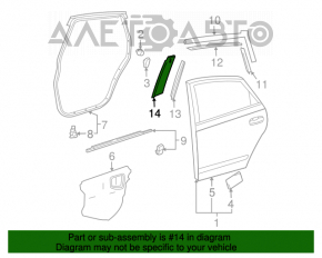 Panoul lateral spate stânga al ușii Toyota Prius 2004-2009