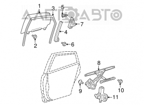 Geam ghidaj ușă față stânga Toyota Prius 2004-2009