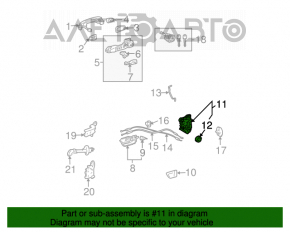 Blocarea ușii din față stânga a Toyota Prius 30 10-15