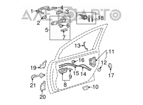 Blocarea ușii din față stânga a Toyota Prius 30 10-15