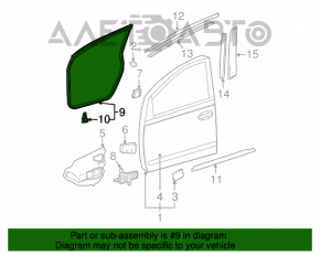 Уплотнитель двери передней левой Toyota Prius 20 04-09