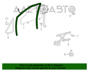 Уплотнитель стекла передний левый Toyota Prius 20 04-09