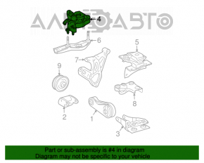 Pernele motorului dreapta Toyota Prius 20 04-09 cu suport