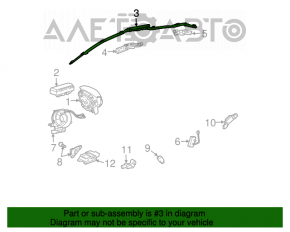 Perna de siguranță airbag laterală, cortină dreapta pentru Toyota Prius 2004-2009.