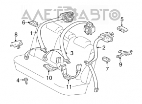 Centura de siguranță spate stânga bej pentru Toyota Prius 2004-2009.