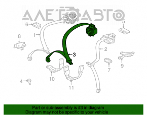 Centura de siguranță centrală gri pentru scaunul din spate Toyota Prius 2004-2009.