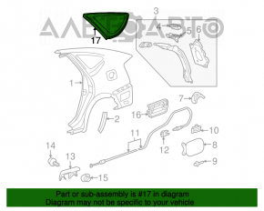 Fereastra din sticla opaca din spatele stanga Toyota Prius 2004-2009 cu defect la garnitura de etansare