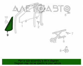 Geamul surd din față dreapta Toyota Prius 2004-2009