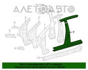 Bara caroserie centrală dreapta Toyota Prius 20 04-09 a fost tăiată