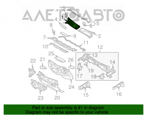 Grila stergatoarelor din plastic dreapta Toyota Prius 20 04-09 fara capac, zgarieturi, garnitura rupta