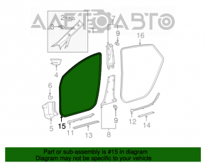 Garnitură de etanșare a ușii, dreapta față, Toyota Prius 2004-2009, gri.