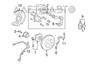 Capacul discului de frână din față dreapta Toyota Prius 20 04-09