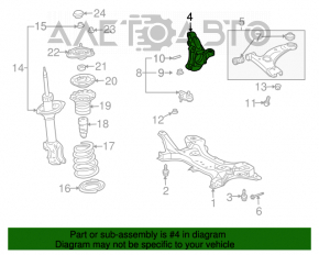 Цапфа передняя правая Toyota Prius 20 04-09 с шаровой