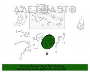 Placă de frână față dreapta Toyota Prius 2004-2009, 255/22 mm, ruginită.