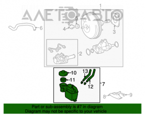 Rezervorul de lichid de frână pentru Toyota Sienna 04-10 fără capac