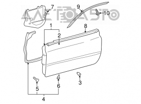 Молдинг двери центральный передней левой Toyota Solara 2.4 04-08